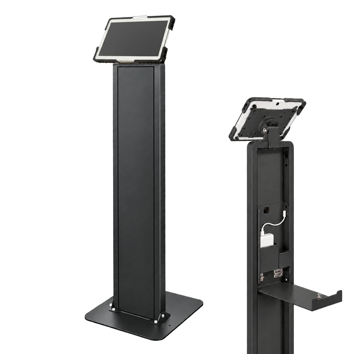 Heavy Duty Tablet Stand Universal Enclosure 9.7–13.1" , Power Bank Compartment
