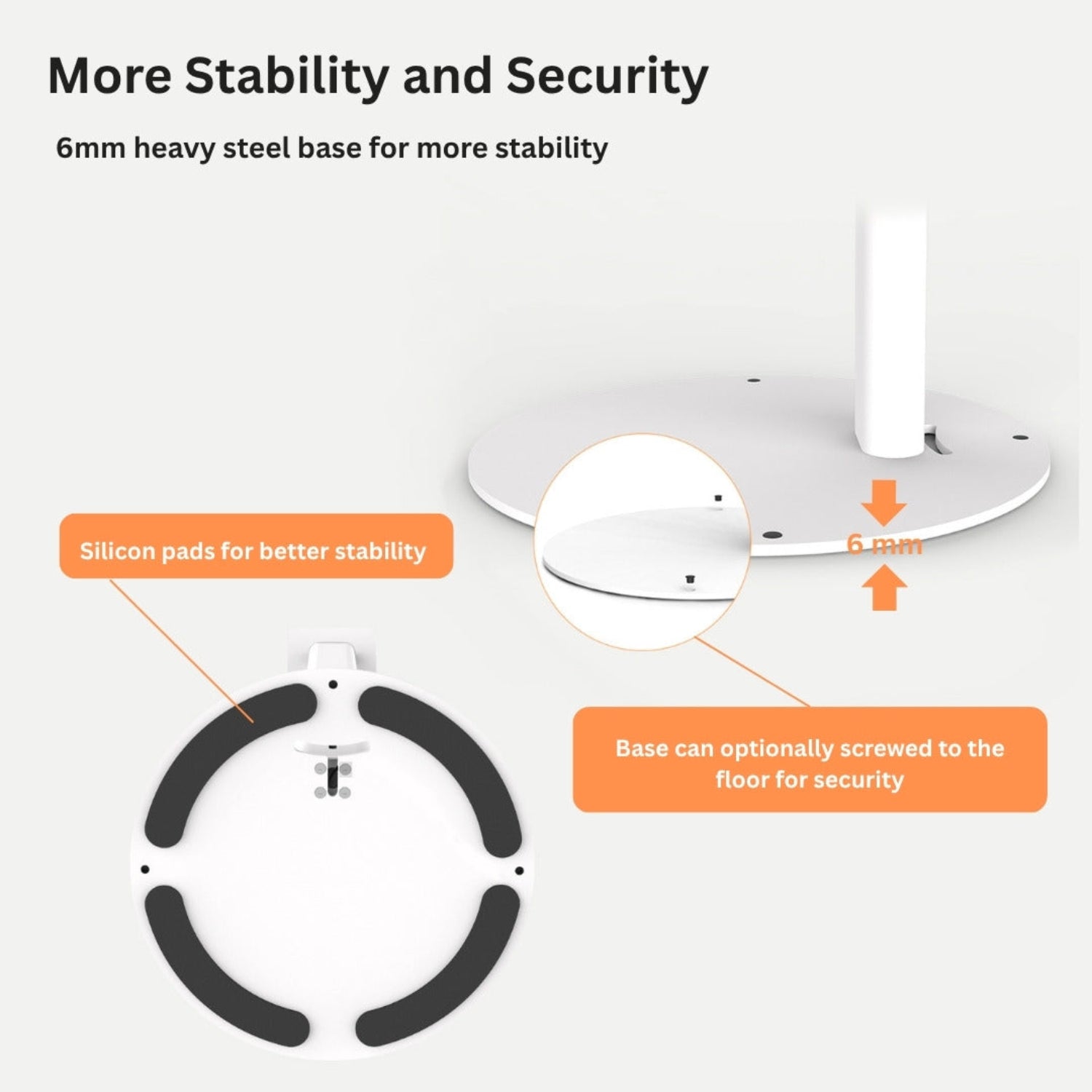 Floor Standing Tablet Holder with Integrated Cable Management - Clean Professional Setup - TechnoMounts UAE
