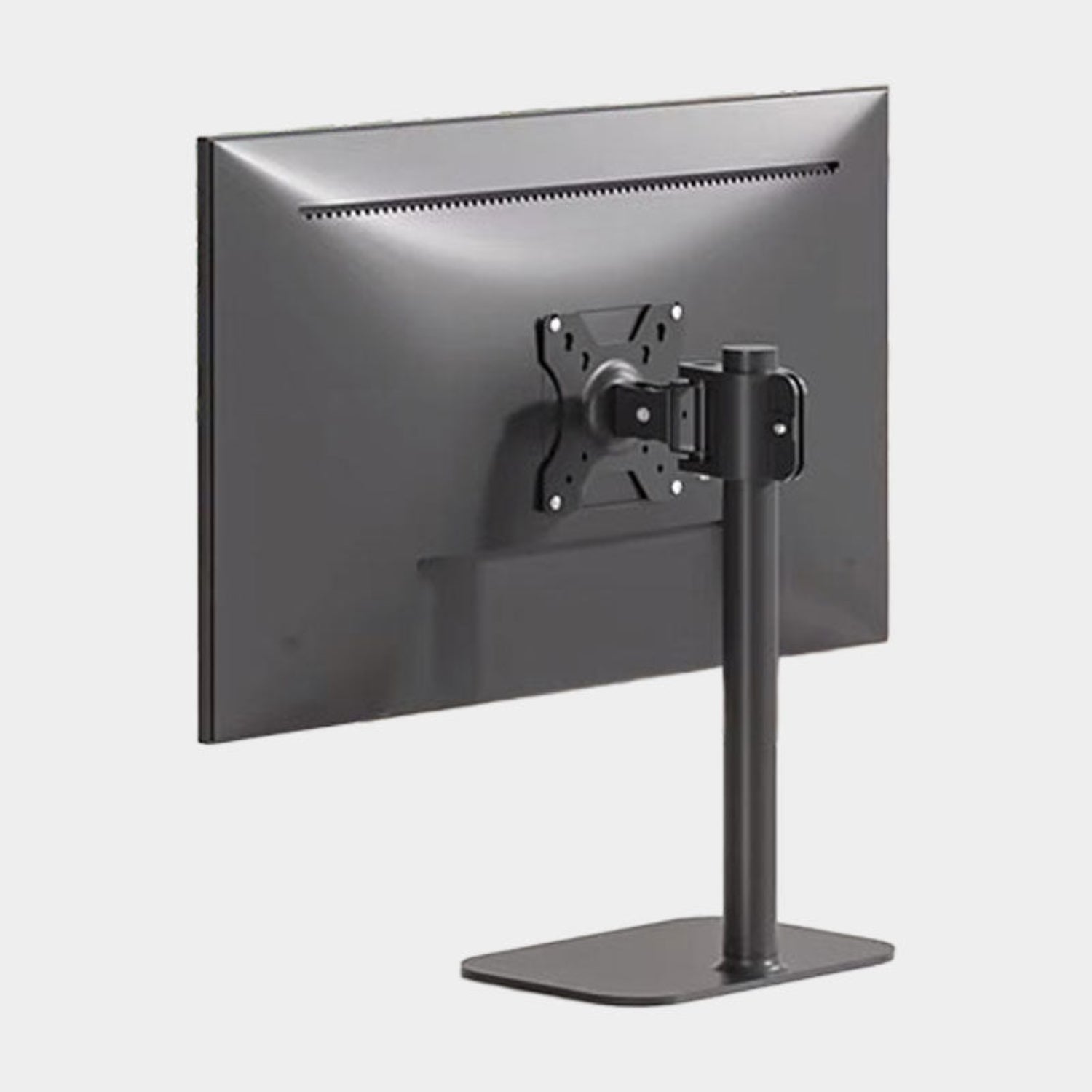 Height Adjustable Monitor Stand with 450mm Lift Range - Side View - TechnoMounts