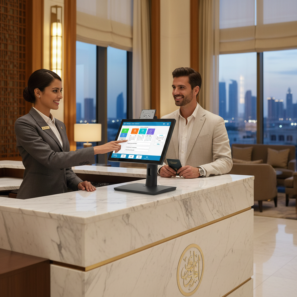 Hotel reception desk