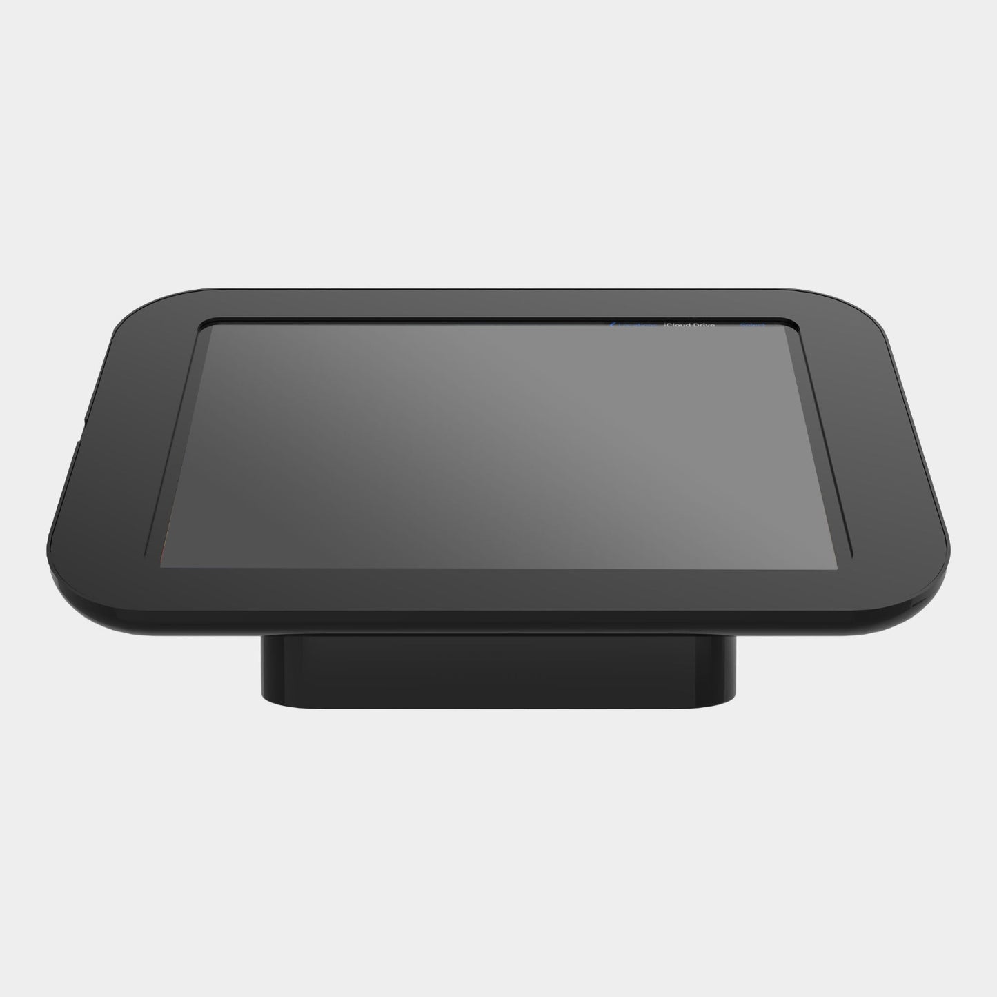 Lockable Tablet Mount Side Angle View with Cable Routing and Secure Base TechnoMounts Dubai