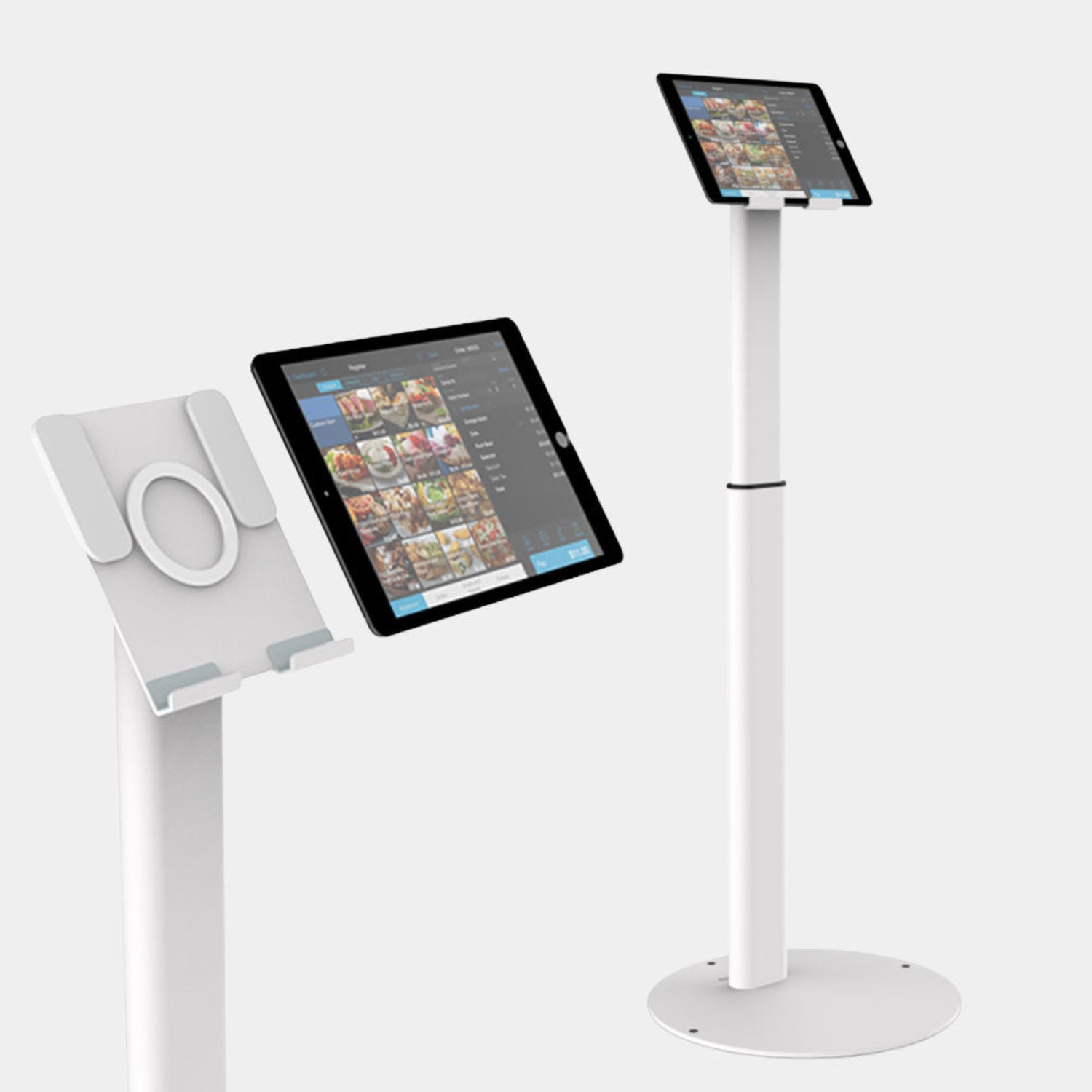 Magnetic Floor Tablet Stand Height Adjustable - Professional Kiosk Display for iPad and Android Tablets - TechnoMounts UAE