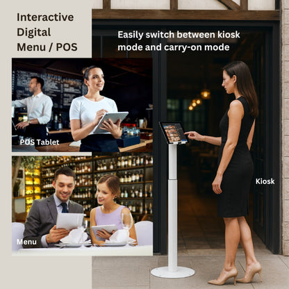 Magnetic iPad Floor Stand for Exhibitions and Trade Shows - Quick Release Mounting System - TechnoMounts UAE