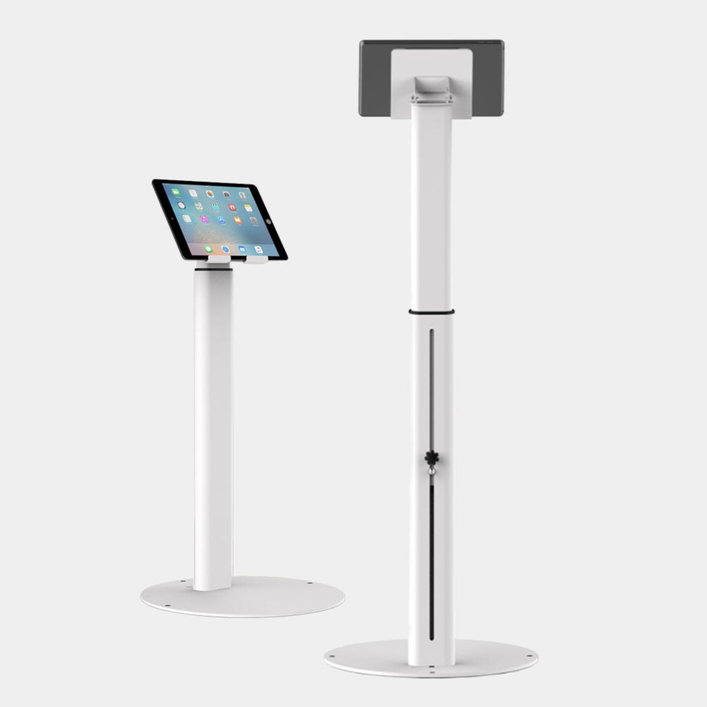 Height Adjustable Magnetic Tablet Floor Stand - 360 Degree Rotation - Premium Display Solution - TechnoMounts UAE
