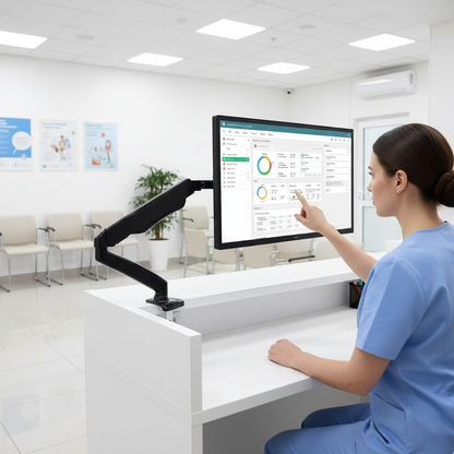 Medical Clinic Reception with Monitor Arm