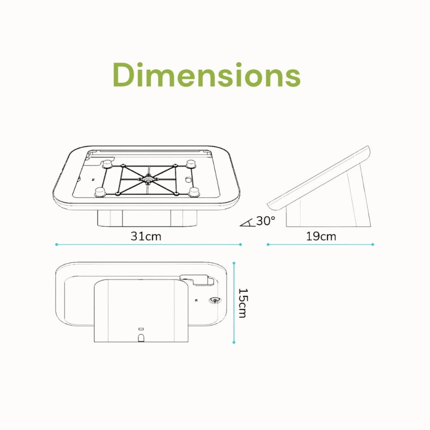 Professional Tablet Desk Stand with Anti-Theft Enclosure for Retail Display and POS UAE