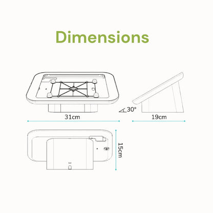 Professional Tablet Desk Stand with Anti-Theft Enclosure for Retail Display and POS UAE