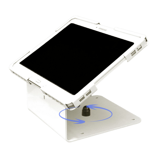 Technomounts Tablet Kiosk Stand with Optional 360° Rotating Base – Nano-Adhesive or Bolt-Down Mount, Anti-Theft Locking Enclosure for 10.1-13" tablets