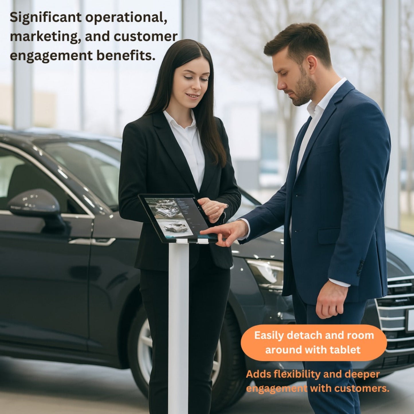 360 Degree Swivel Tablet Display Stand - Portrait and Landscape Orientation - TechnoMounts UAE