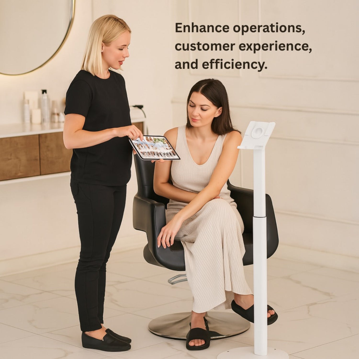 Tablet Floor Mount Stand for POS Systems - Universal Compatibility 9.7-14 inch - TechnoMounts UAE