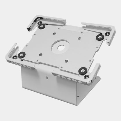 Adjustable tilt tablet security stand with metal enclosure for retail and commercial applications - TechnoMounts UAE