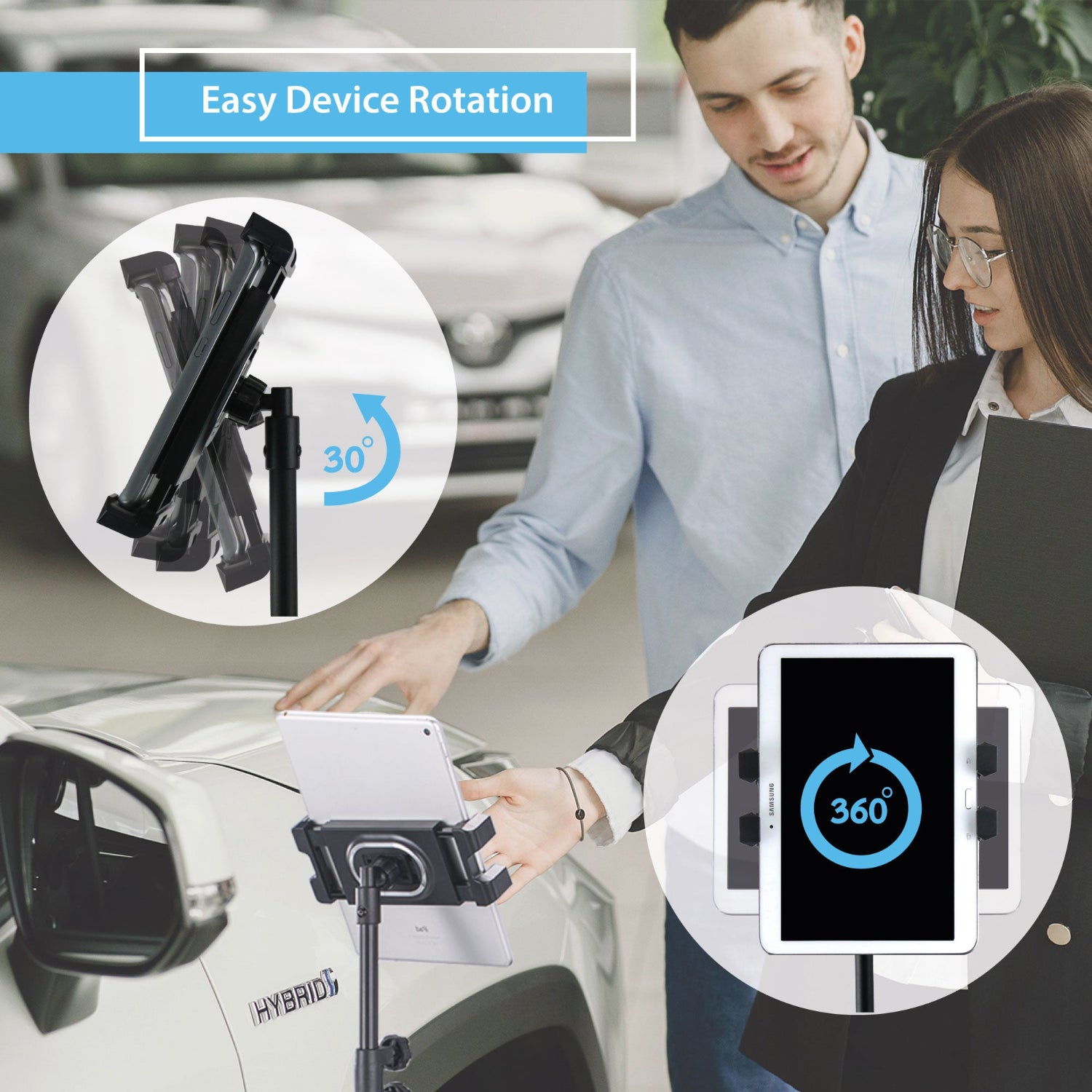 Tablet Stand with Portrait and Landscape Rotation - Adjustable Viewing Angles UAE