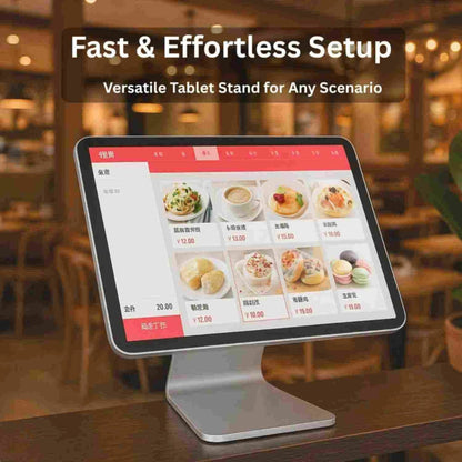 Quick setup tablet stand for restaurant POS - easy installation kiosk holder for UAE businesses