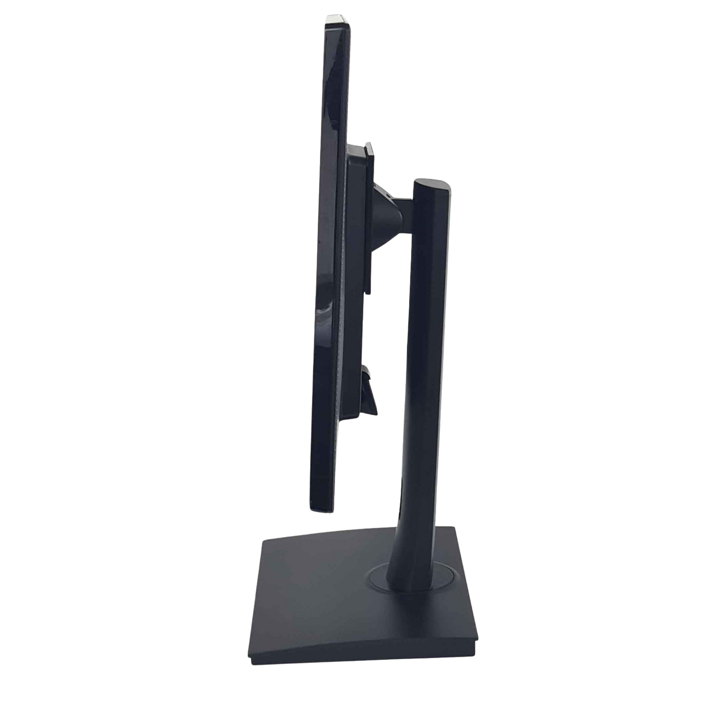 Black monitor stand on a white background