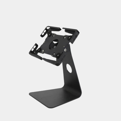 Adjustable metal tablet stand with VESA 75×75 mm mounting compatibility