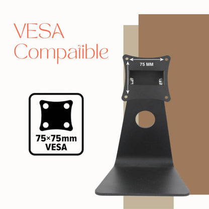 VESA 75×75 mm compatible desktop stand for tablets and small monitors