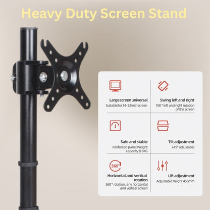 Anti-Slip Weighted Base Monitor Stand for Maximum Stability - TechnoMounts UAE
