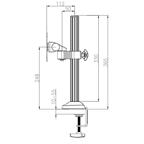Height Adjustable C-Clamp  VESA Monitor Mount