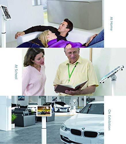 Anti-Theft Height Adjustable Tablet Stand with Universal Enclosure for tablets size from 9.7" to 13"