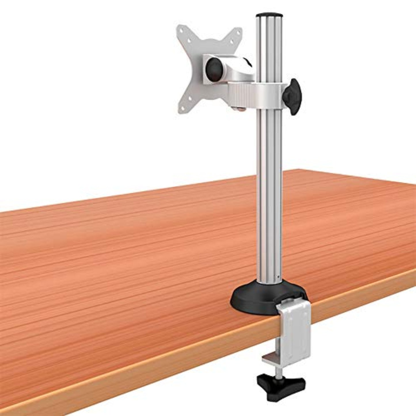 Adjustable monitor arm mount with ergonomic height adjustment and 360 degree rotation for workspace optimization