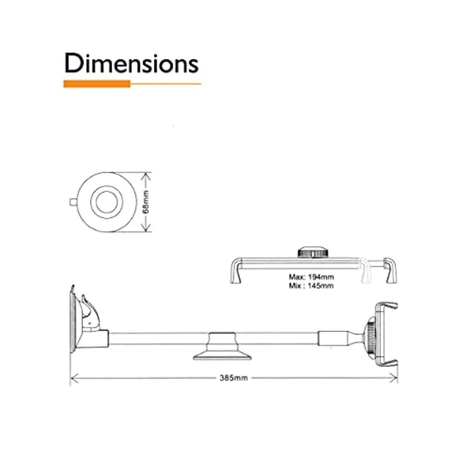 Car tablet mount with gooseneck arm and suction cup for easy windshield installation and device positioning