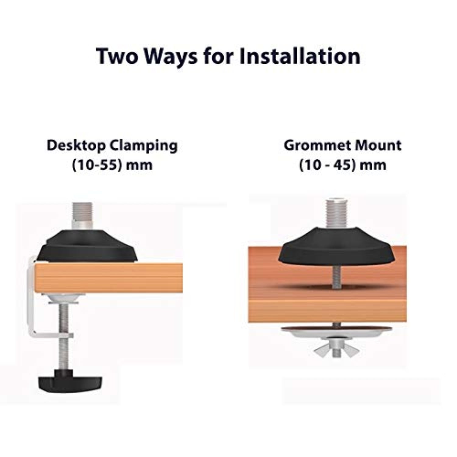 Monitor mount demonstrating full tilt swivel and rotation features for optimal viewing angles and ergonomic positioning