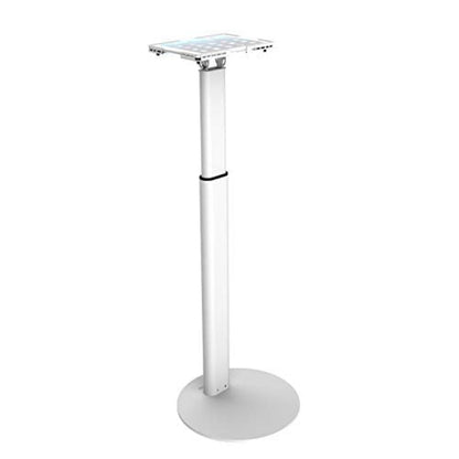 Height adjustment mechanism on tablet floor stand - customizable viewing angles for standing or seated users in UAE businesses
